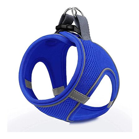 Mita Air Mesh Kedi Köpek Göğüs Tasması Çift Reflektörlü, Terletmeyen Saks Mavisi / Blue